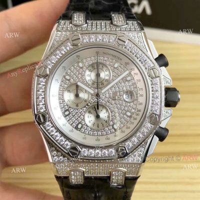 42mm Audemars Piguet Royal Oak Offshore Full Diamonds Watch Quartz Replica 